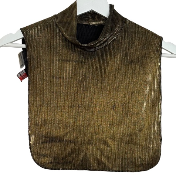 Simply Style Womens Reversible Gold Black Metallic Mock Neck Dickey One Size - Picture 1 of 7